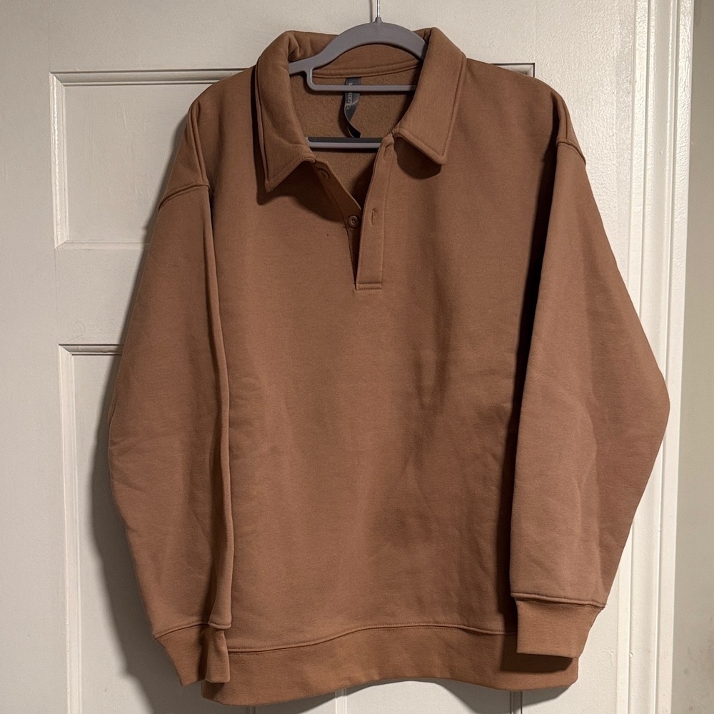 Mondetta  Brown Collared Sweatshirt